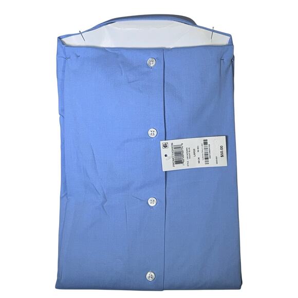 Club Room Men's Regular Fit Solid Dress Shirt, Yacht Blue L 16-16.5 $50 - Picture 3 of 5